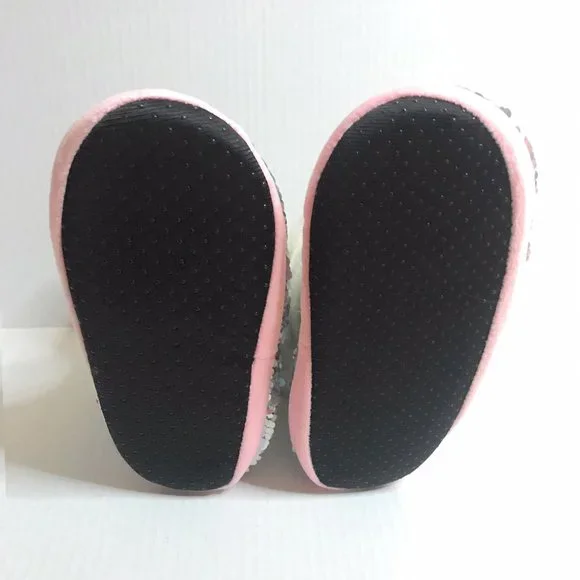 Girls Silver White Booties with Sequins, Warm Sparkly Slippers, Great Gift NWT - Picture 8 of 8